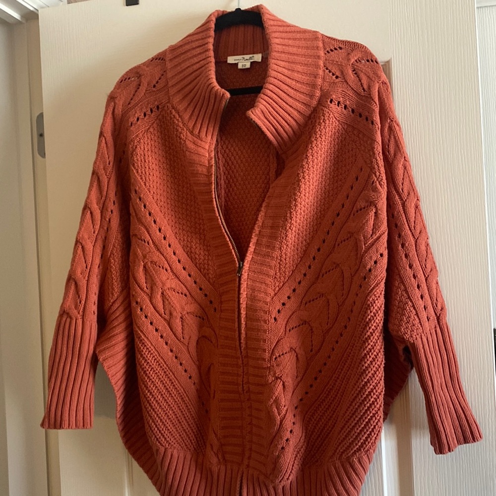 Simply Noelle burnt orange poncho